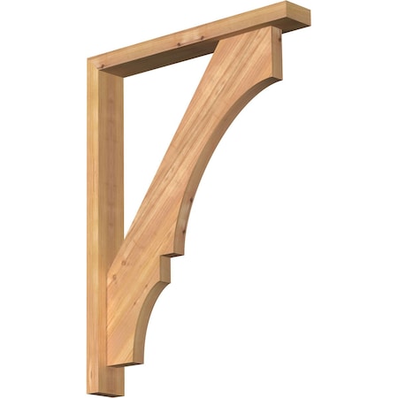 Balboa Block Smooth Bracket W/ Offset Brace, Western Red Cedar, 3 1/2W X 24D X 32H